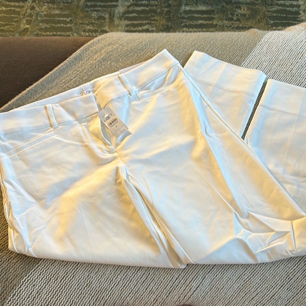 NWT Loft Riviera Pant Cropped White 6